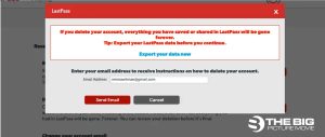 Delete LastPass Account with a Master Password