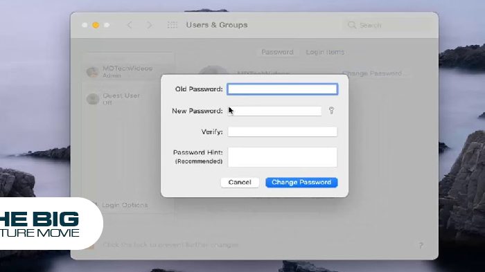 how to change Macbook password
