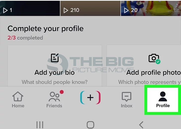 Tap on the profile icon