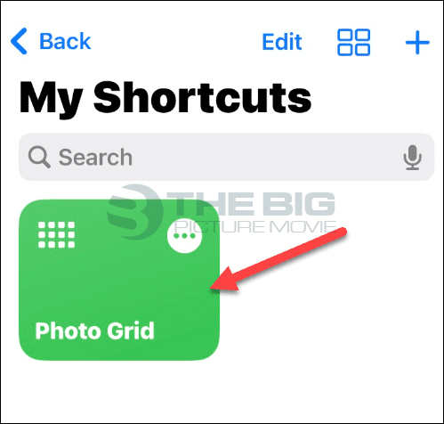 click on the Photo Grid shortcut