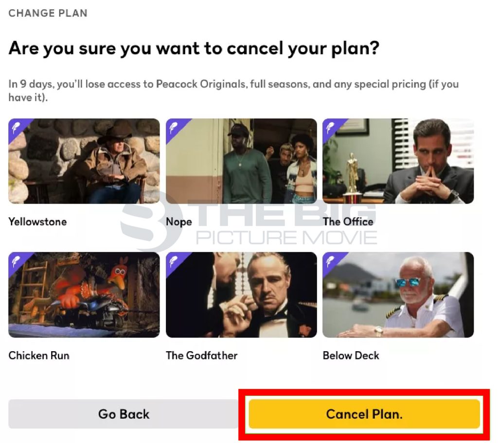 Select Cancel Plan