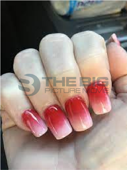 Ombre Red Nails with White Tips