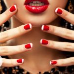 red nails with white tips